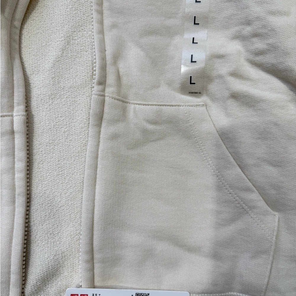 Uniqlo Light Beige Zip-Up Hoodie